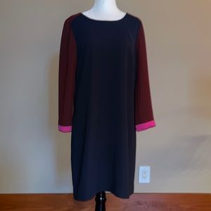 J.Crew Collection Navy, Maroon & Pink Shift Dress